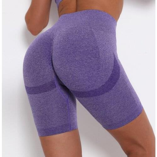 Seamless Knitted Yoga Short High Waist Sport Clothes For Women Quick-drying Yoga Fitness Clothing Trendy FIve-point Sport Wear