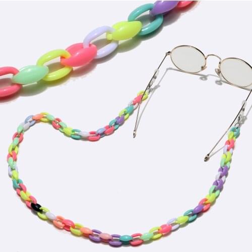 Bohemia Multicolor Chunky Sunglasses Chain for Women Men Acrylic Resin Reading Eyeglass Cord Neck Strap Eyewear Lanyard
