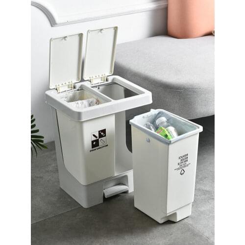 Kitchen Big Trash Can with Bag Dispenser Pedal Plastic Trash Can Cube Storage Bins Kosze Do Segregacji Smieci Waste Bins BG50WB