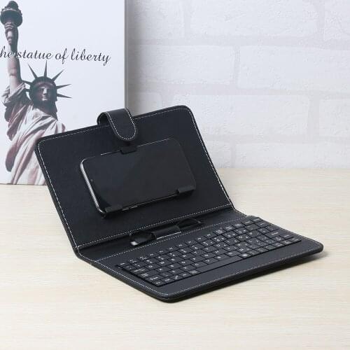 PU Leather Case Micro USB Wireless Bluetooth Keyboard Stand Cover For Android Mobile Phone Cover Phone Case For Samsung Xiaomi