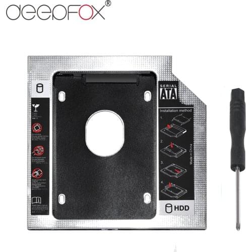 DeepFox SATA to SATA 2nd HDD Caddy For 9mm 9.5mm SSD Case Hard Disk Drive Enclosure Bay For Notebook ODD Optibay CD-Rom