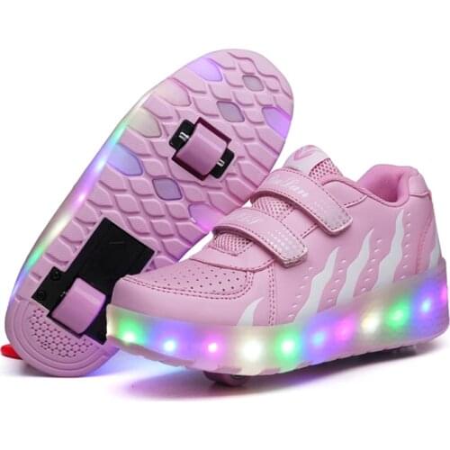 Size 27-40 Led Shoes with Led and Roller Luminous Sneakers Roller Skates Sneakers with Wheels Shoes for Girl Sneakers
