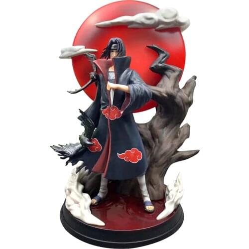 NARUTOS Shippuden Anime Tsukuyomi Uchiha Itachi GK Action Figure Model 36CM PVC Luminous Statue Figma Kid Collectible Toys