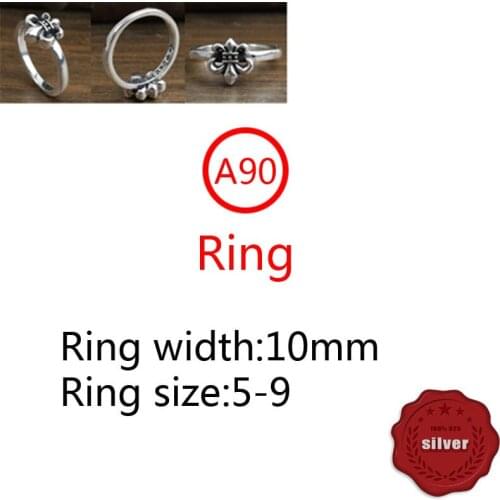 A90 S925 sterling silver ring jewelry personality trend simple anchor fashion popular hip-hop style gift for lover