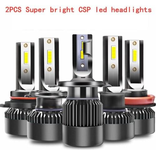 2Pcs LED H1 H3 H7 H4 H8 H9 H11 9004 Car Headlight Bulbs 100W 10000LM 6000K for 9V to 36V 200M lighting range fog lights Bulbs