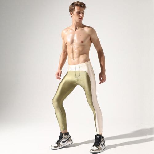 Soft Running Tight Fashion long underwear Training-Pants Patchwork Sexy man Low-Waist Casual Leggings Sportswear Long-Pants