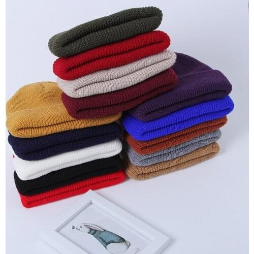 MYZOPER 10/Pcs 2019 New Solid Color Korean Version Knitted Melon Hat Casual Tide Keep Warm Outdoor Beanie Adult Cap