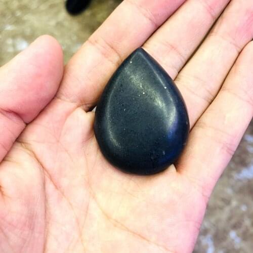 Wholesale 1pcs 100% Natural Shungite Bead Pendant,Pear Drop Gem Stone Healing Pendant,Energy healing gem Stones 30mm