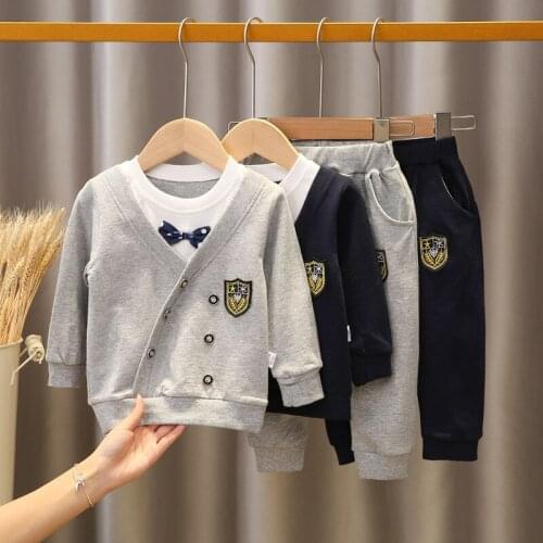 Autumn Kids Clothes Sets Boys Cotton Pullovers + Pants 2 Pcs Tracksuit Casual Suit Costumes School Outfit Children Clothes Sets
