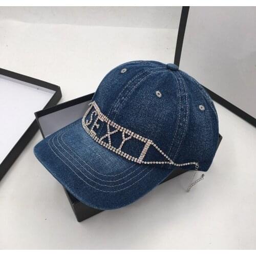 Autumn new cowboy baseball letters bright drill decoration lovers boys and girls cap summer sun hat