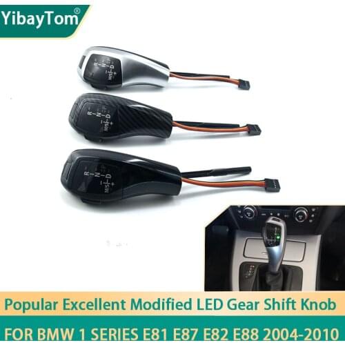 Excellent Modified Fashion Replacement LHD for BMW 1 Series 2004-2010 E81 E87 E82 E88 Led Gear Shift Knob Carbon Fiber Pattern