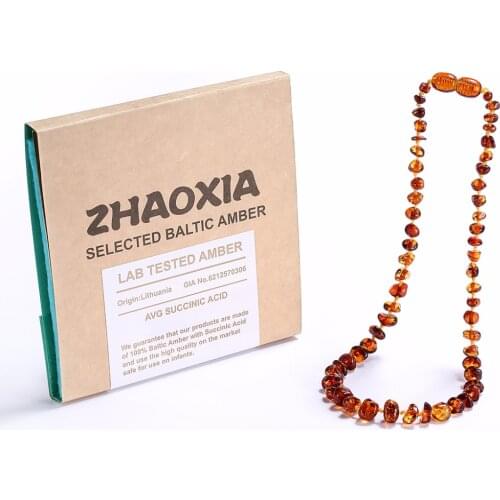 Baltic Amber Teething Necklace/Bracelet for Baby - Gift Box - 5 Sizes - 4 Colors - Ship from US&UK&AU&CN