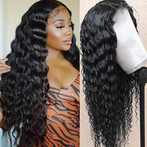 13x4 Lace Front Human Hair Wigs Deep Curly Wig For Black Women Deep Wave Wig 4x4 Glueless Lace Closure Wig Prelucked Hairline