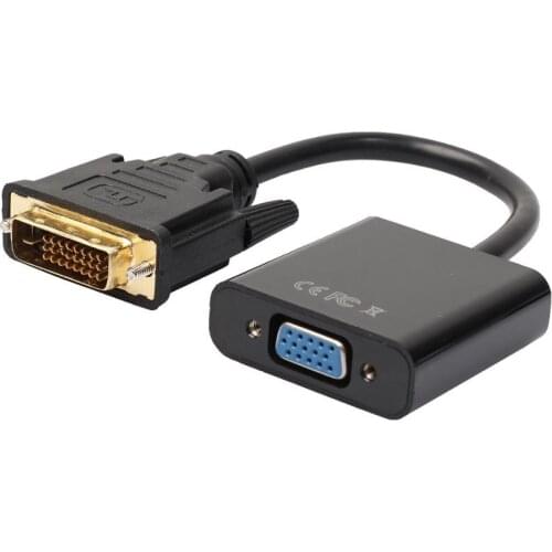 DVI Male to VGA Female Adapter Full HD 1080P DVI-D to VGA Adapter 24+1 25Pin to 15Pin Cable Converter for PC Computer Monitor