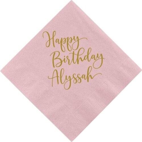 Happy Birthday Personalized Napkins, Custom Happy 1st Birthday Napkins, Custom Napkins baby shower milestones birthday