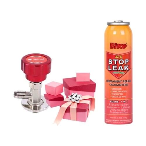 Automobile air conditioner plugging agent, stop leak agent, tracking leak detector, R134a air conditioner enhancer