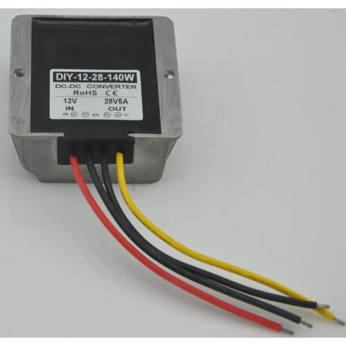 12V (9V-27V) Step Up 28V 5A 140W DC DC Converter Waterproof Boost Power Module Power Supply Adapter Voltage Regulator