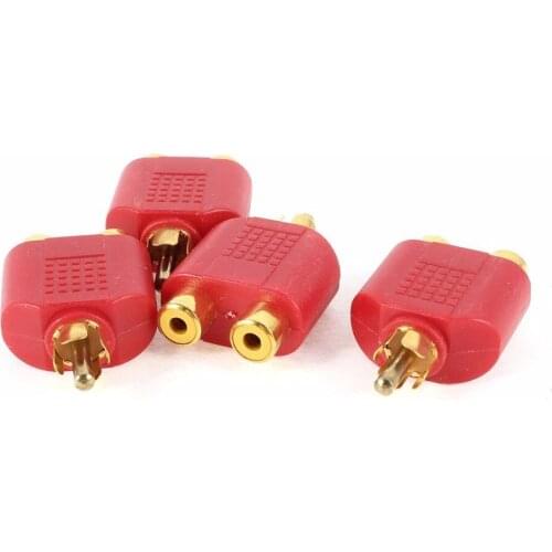 Gold plated RCA Male to Dual RCA Female Plug Audio Adapter AV Y Splitter Converter for Audio Cable