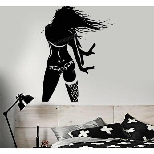 Sexy Woman Wall Decal Hot Sexy Nude Stripper Girl Adult Wall Stickers Home Bedroom Decoration Mural Vinyl Art Stickers B387