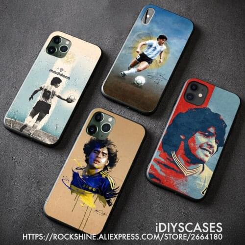 Diego Maradona R.I.P Tempered Glass Silicone Phone Case FOR IPhone SE 7 8 Plus X XR XS 11 12 Mini Pro Max Sumsung Cover Shell