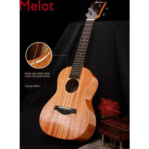 Creative Handmade Peach Wood Veneer Ukulele Girls Male Beginner Children Small Guitar Ukulele Concert Resin Embellishments