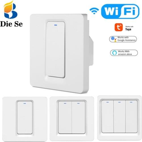 Smart Home WiFi Light Push Button Switch 1/2/3gang 110V~240V EU standard Wall Panel Tuya/Smart life APP Control Workwith Alexa