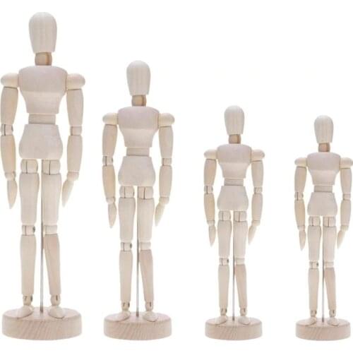 VKTECH NEW Artist Movable Limbs Handmade Male Wooden Toy Figure Model Mannequin bjd Art Sketch Draw Action Toy Figures DIY Craft