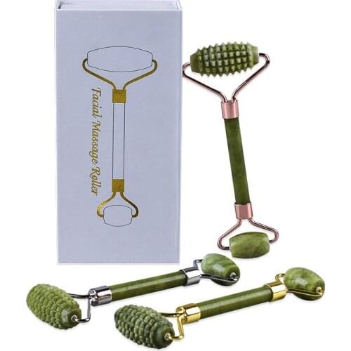 Green Jade Face Roller With Microneedles Gift Box Sets Helu Jade Stone Boby Massager Anti Cellulite Beauty Skin Health Care Tool