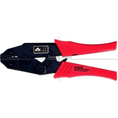 1Pcs HS-26TW crimping 2X0.5-6mm2 Ratchet Crimping Plier(European Style) For Insulated and Non-Insulated Ferrules Brand New