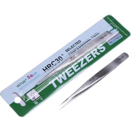 1pcs Stainless Steel Vetus Switzerland Tweezers Ferramentas Precision Diy Tweezers Hand Tools TS-10