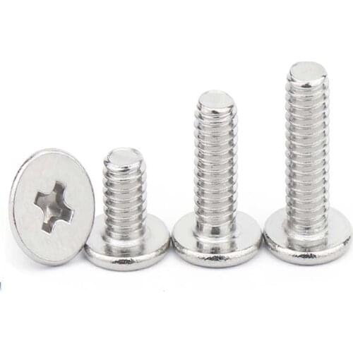 10/50pcs 304 Stainless Steel Cross Phillips Ultra Thin Flat Wafer Head Screw CM M1.4 M1.6 M2 M2.5 M3 M4M5M6 Digital Laptop Bolt