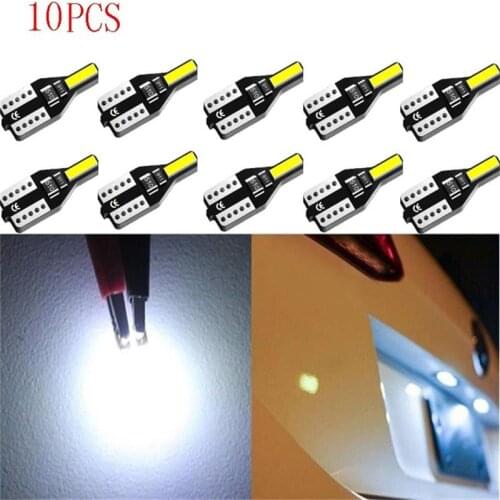 10pcs T10 Led White Light for Car Door Lamp Wedge Side License Plate Lights Reading Lamp Auto Interior Bulb 7020SMD 12V