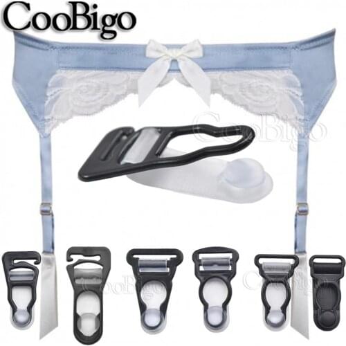12pcs Buckles Straps Garter Belt Sexy Lingerie Suspender Elastic Belt Black Womens stockings anti-slip size clip Accessories