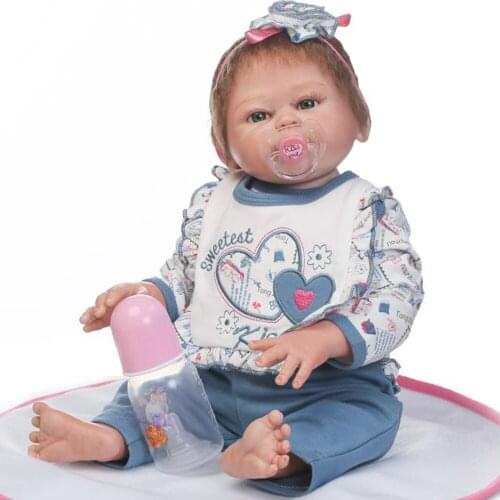 20 Inch 50cm Soft all Silicone Reborn Baby Girl Dolls Realistic Looking Newborn Baby Doll Toddler Cute Birthday Gift