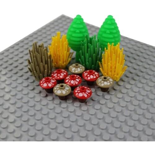 20pcs City Garden Block MOC Bricks DIY 2x2 Mushroom Plants Flowers Grass Bush Parts Kids Legoed Building Blocks Accessories Toys