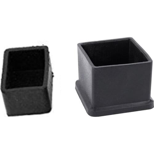 20Pcs Square Rubber Desk Chair Leg Foot Cover Holder Protector Black 30X30mm & 25mmx38mm