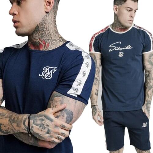 2021 Casual T Shirt Men Sik Silk Brand Clothing Breathable Embroidery Siksilk Tshirt Silk Silk Tops Tee Fashion T-shirts For Men