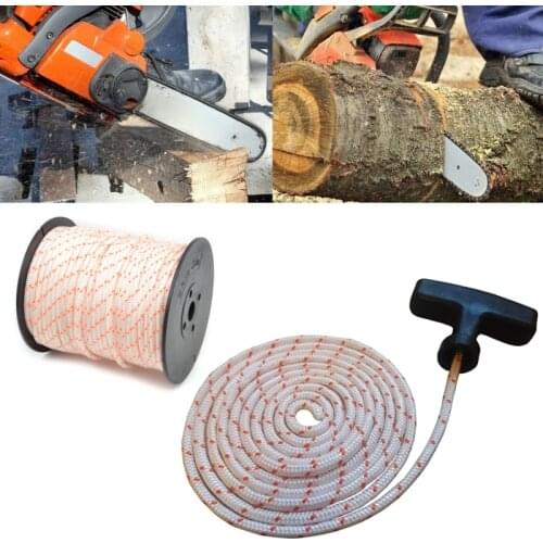 50m 3mm Nylon Pull Starter Rope Recoil Engine Start Cord for 430/520 Trimmer Cutter Chainsaws Lawn Mower Engine G8TB