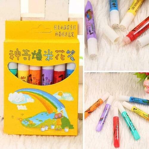 6 Pcs Magic Popcorn Pen Puffy 3D Art Safe for Greeting Birthday Cards Children SNO88