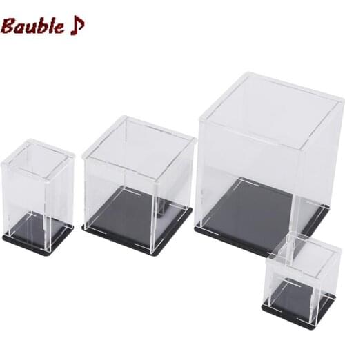 1Pc Acrylic Display Case Self-Assembly Clear Cube Box UV Dustproof Toy Protection