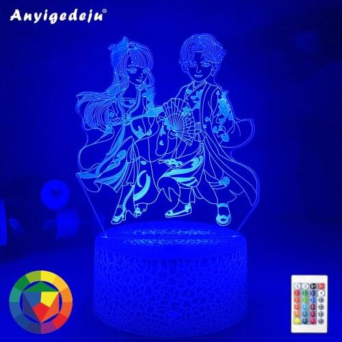 Anime Led Lamp Kimetsu No Yaiba for Bedroom Decoration Night Light Gift Manga 3d Light Demon Slayer Tanjiro Kamado Room Decor