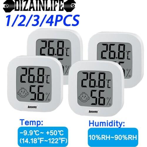 1/2/3/4Pcs Mini Lcd Digital Room Thermometer Hygrometer Indoor Temperature Sensor Humidity Meter Thermometer Hygrometer Gauge