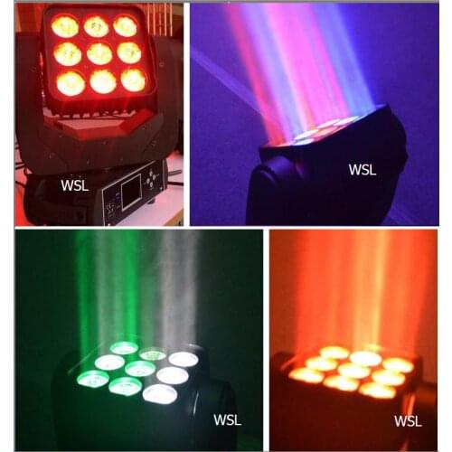 DJ stage lighting 9pcs 10W RGBW 4in1 matrix LED beam moving head light