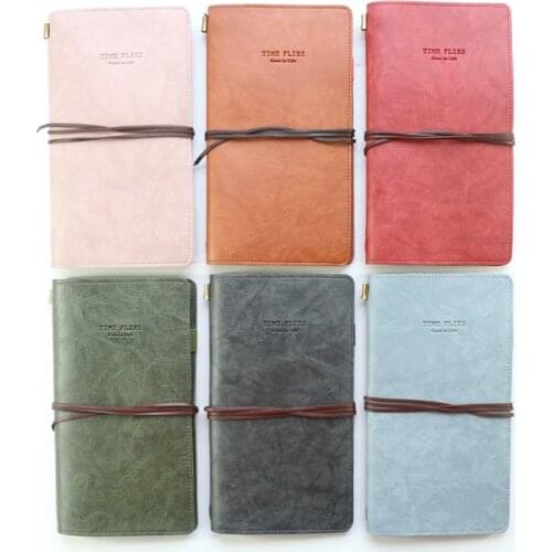 Domikee classic macaron leather office school traveler refillable journal planner and notebooks set gift stationery supplies