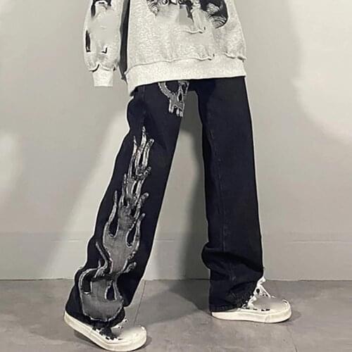 Streetwear Jeans Womens Spring Egirl High Waist Trendy Straight Tube Wide Leg Skeleton Denim Y2k Pants Trousers Loose CargoPant