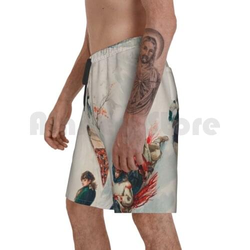 " Tobogganing " Chromolithograph ( 1886 ) By L. Prang & Co. Beach Shorts Men Beach Pants Swimwear L Prang