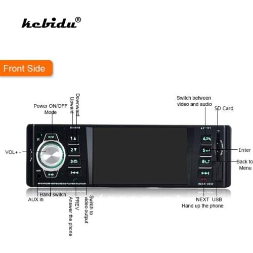 Kebidu New 4018 MP3 MP5 Player Bluetooth 3.6 inch TFT Screen Stereo Audio FM Station with Remote Control Rearview Camera For Car