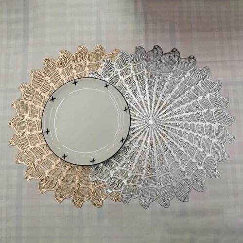 PVC High-quality Hollow Insulation Placemat Table Mat Solid Color Place Mat Elegant for Home