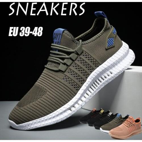 New Men Casual Shoes Breathable Mesh Sneakers Comfortable Walking Footwear Male Running Sport Shoes Lace Up Walking Shoe