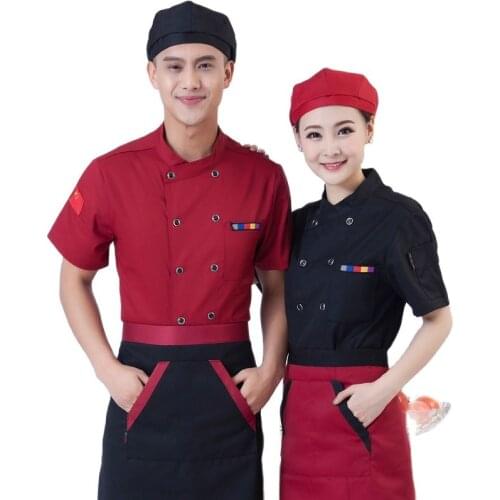 Chefs Jacket Short Sleeves Hotels Restaurants Chef Uniforms Catering Cook Chef Restaurant Uniform Chef Works